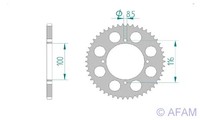 Kettenrad Schlamm Alu 51-ZäHne 420-Teilung FüR Kawasaki KX 80 G Bj. 1986-1987