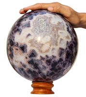 210 Mm Feine Hervorragende Blaue Amethyst Kristall Stein Heilung Chakra Kugel...