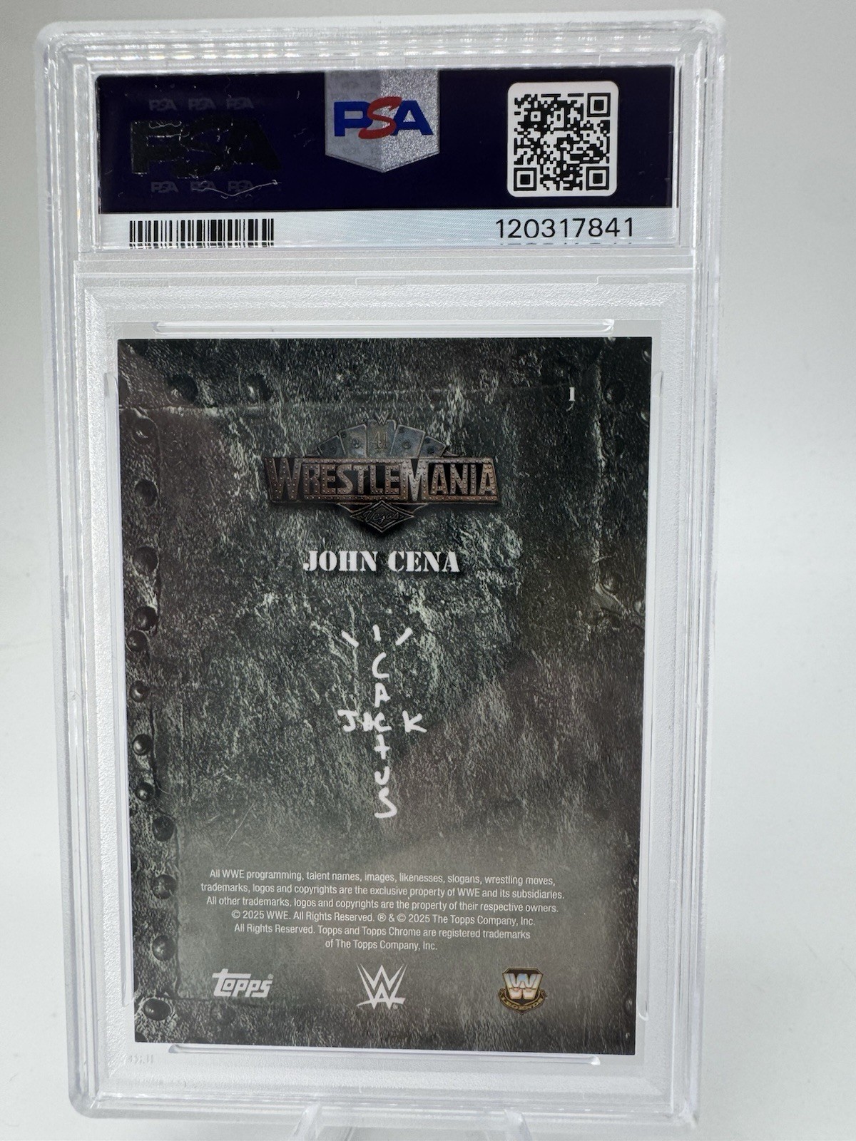 2025 John Cena Cactus Jack Orange Wave /25  PSA 9 Mint view 2
