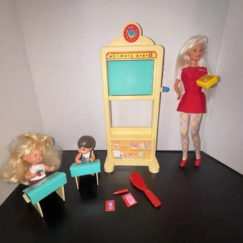 90s Barbie Teacher Set Mattel Vintage *Chalkboard Works Makes Sounds!* Kids