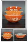 Golden wheat pyrex bowls SET with lids