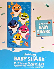Baby Shark Towel Set - Two Piece Towel and Washcloth - New - Nickelodeon