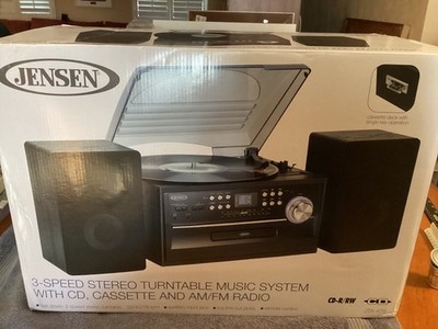 JENSEN JTA-475 3-Speed Stereo Turntable with CD System, Cassette,  AM/FM NEW