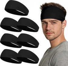 Sport Headbands for Men - 7 Pack Sweat Absorbent Running Headband