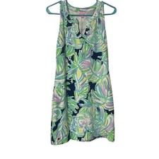 Lilly Pulitzer Shift Dress Estrada XS Sleeveless Floral Tropical Cotton