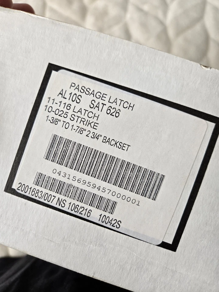 Schlage AL10S SAT 626 Passage Latch 1-3/8" To 1 7/8" For Commercial Doors - Image 3 of 4