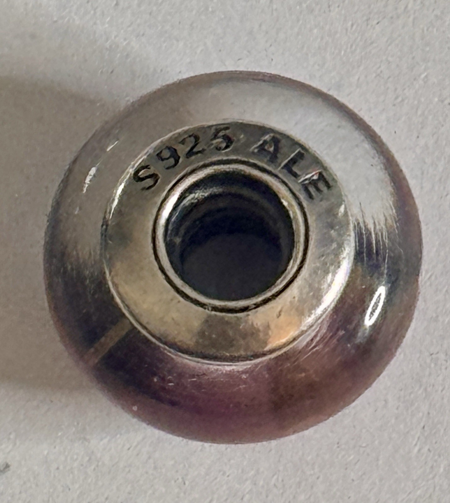 Pandora Zigzag Pink Triangular Sterling Silver Gl… - image 5