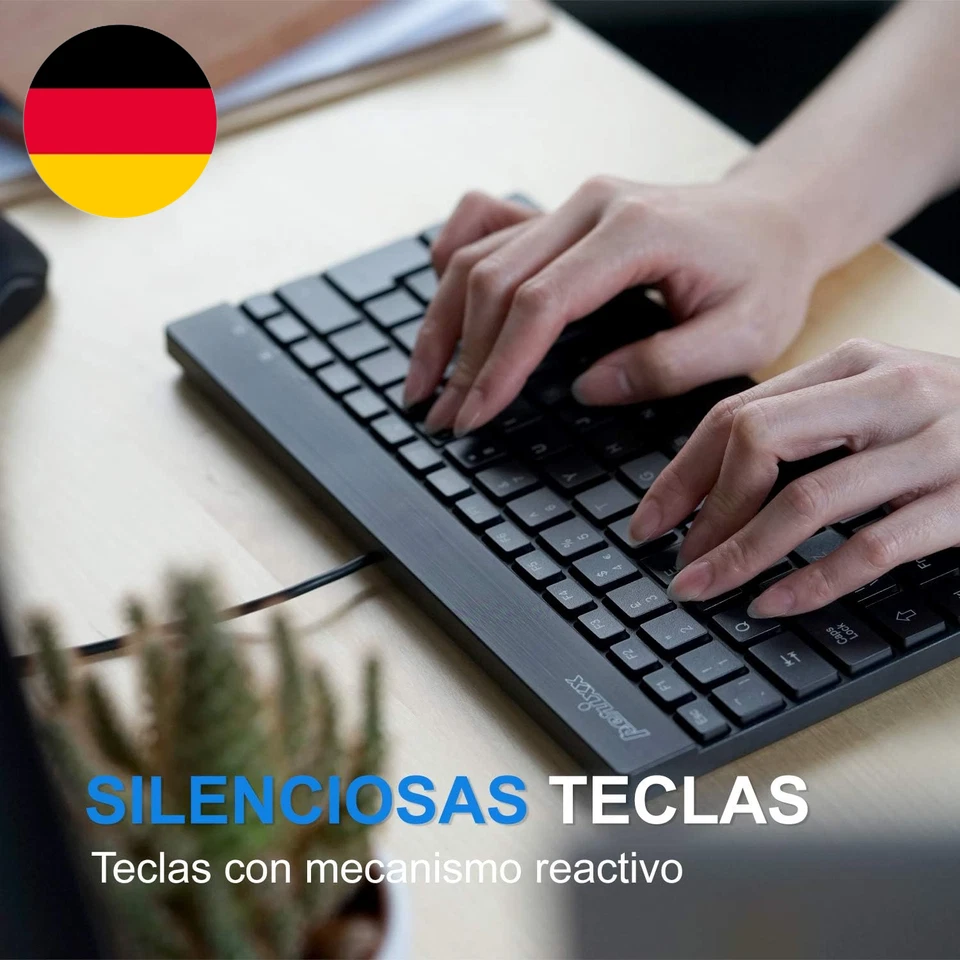 Perixx PERIBOARD-426 Mini-Tastatur Mit Niedrigem Profil Und Usb-Kabel, Schwarz,  - Bild 3 von 4