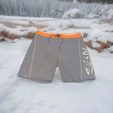 Salt Life Board Shorts Mens 40 Blue Polyester Stretch Lace-Up Swim Beach Pool