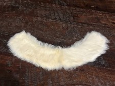 1950S VINTAGE WOMENS WHITE FUR SILK PETER PAN STATEMENT COLLAR ACCESSORY