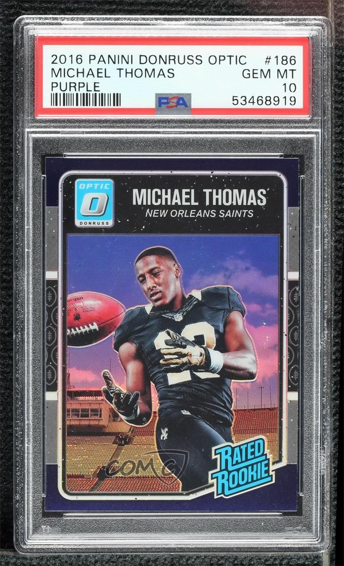 2016 Donruss Optic Rated Rookie Purple Michael Thomas #186 PSA 10 GEM MT 0o3b
