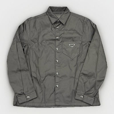 Prada Re Nylon Coach Jacket Size Medium Milano Italy Button Pocket Shirt Shacket