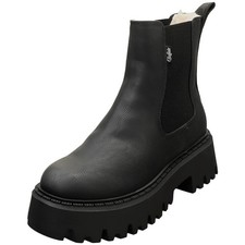 Buffalo Bfl Aspen Vegan Womens Chelsea Boots in Black