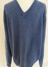 Ralph Lauren Polo Men  s 100 Lambs Wool V Neck Sweater Large Blue