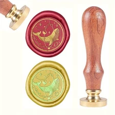 1set Scrapbook Brass Wax Seal Stamp and Wood Handle sets Whale 8.9x2.5cm