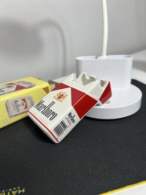 Marlboro Ceramic Cigarette Box Ashtray – Vintage Style Collectible