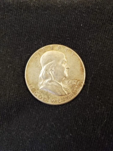 1957 Franklin Half Dollar 90% Silver Good Condition