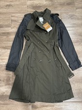 Altuzarra Green Print Belted Double Breasted Coat Jacket Size: S Military Style