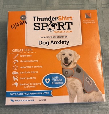 ThunderShirt Sport in XS  Helps with Anxiety Gray Orange Accents NIB 