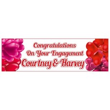 x2 PERSONALISED Congratulations On Your Engagement Party Banners Decorations