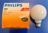 Philips GlüHlampe Soft White Globe G80 E27 60W 630 Lumen GlÜHlampe Dimmbar !