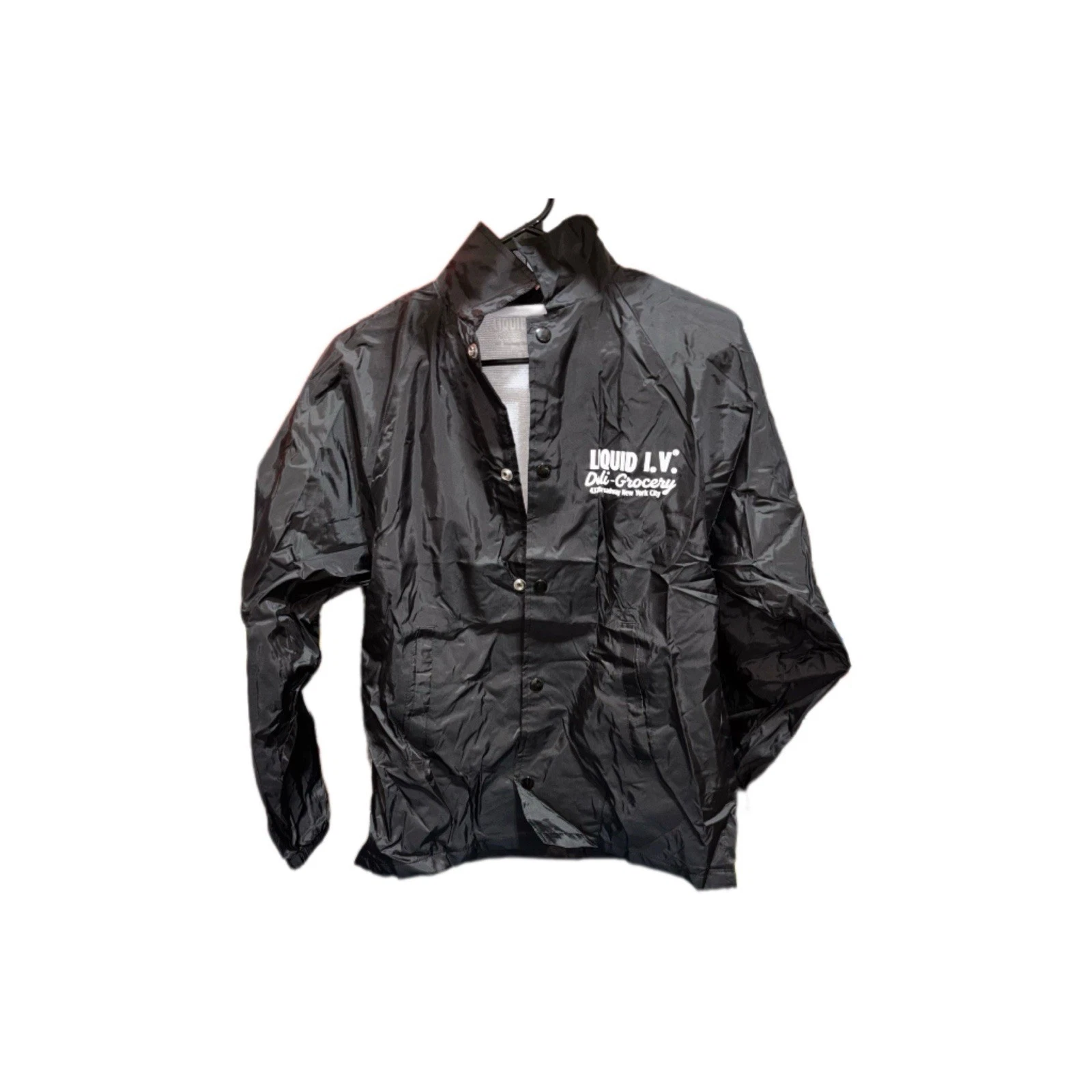 Liquid IV Merch Deli-Grocery Bodega Black Jacket, Size S image 1