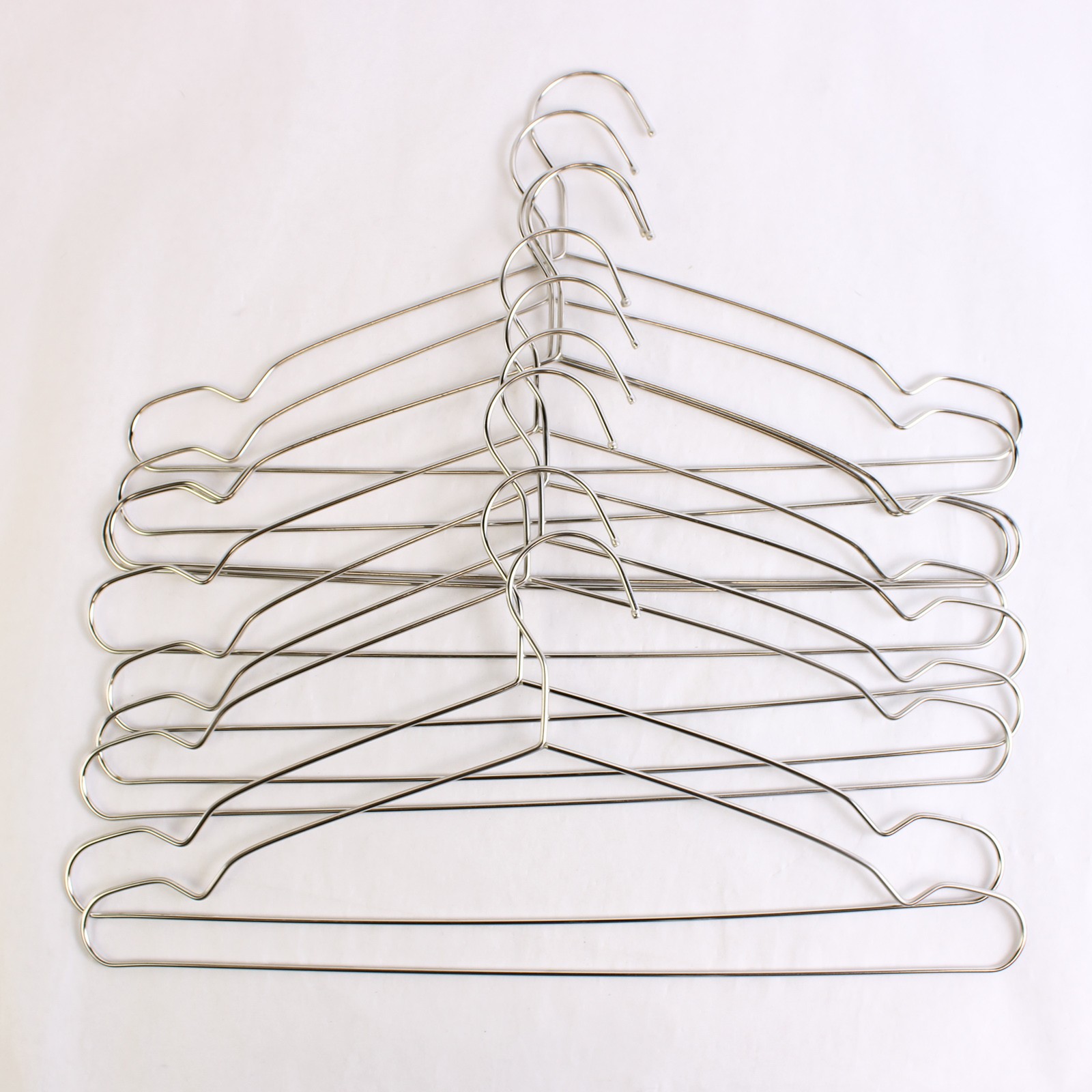 Lot Of 10 matching Unbranded Metal Clothing Hangers For Clothes Stainless Steel