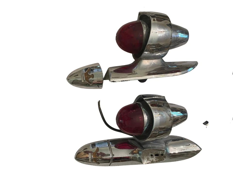 1956 CHRYSLER IMPERIAL TAIL LIGHT ASSEMBLIES LH RH MOPAR GUN SIGHT - Image 2 of 4