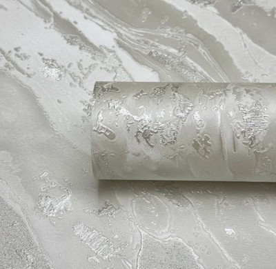 Exclusive By Debona Wallcoverings Palermo Marmor Glitzer WALLPAPER in Elfenbein 9130