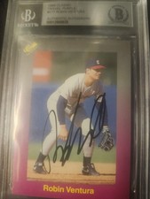 1989 Classic Travel Purple Robin Ventura. Authentic Autograph