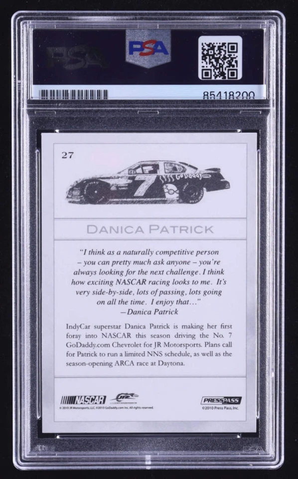 Danica Patrick Signed 2010 Press Pass Eclipse #27 RC (PSA) Rookie Card - Image 2 of 2