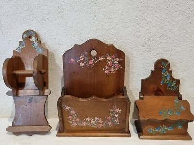 Lot Déco Bois Art Populaire Montagne Chalet QUERAS Alpes BOITES COURRIER SEL 80' - Photo 1/4