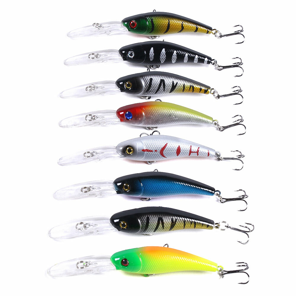 43pcs/set Mixed Fishing Lures Minnow Hard Bait Crankbait Bass Tackle