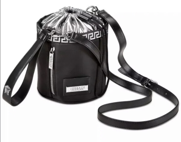 Versace Leather Crossbody Bag with Wristlet Strap-image