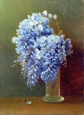 Modern Handpainted High Quality Art Oil Painting Bouquet of wisteria On Canvas
