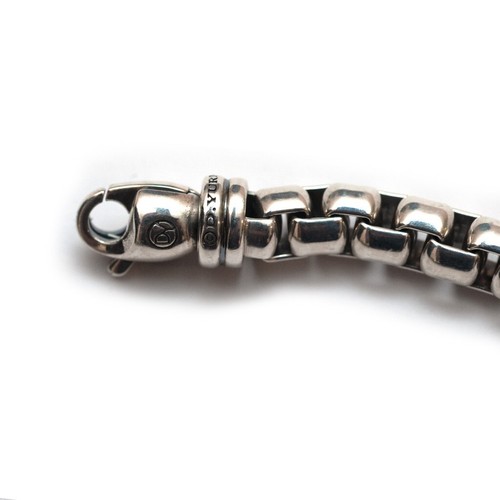Nuovo bracciale David Yurman da uomo in argento sterling 7 mm scatola catena 8,75" misura grande - Foto 8 di 9