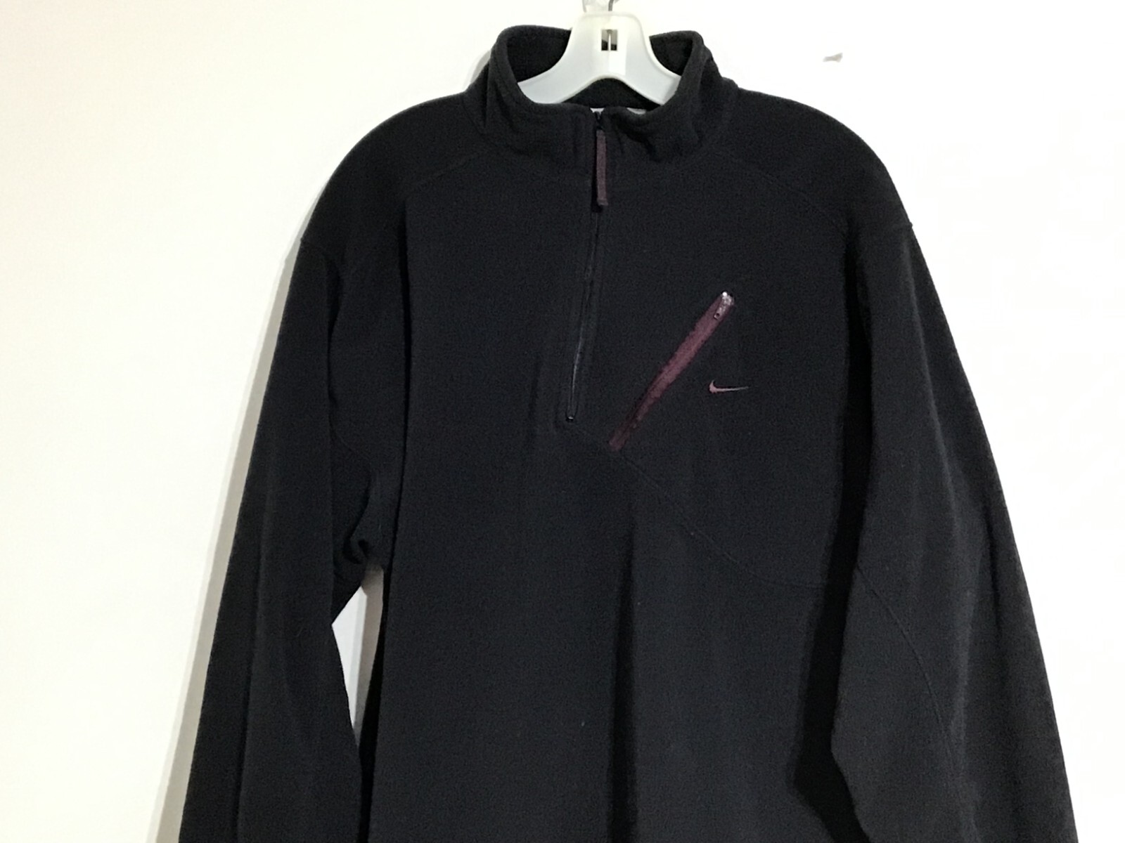 SACAI X NIKE Nike Giacca Pile Uomo Grande Nera 1 4 Zip Logo Caldo Escursionismo Bici Sport