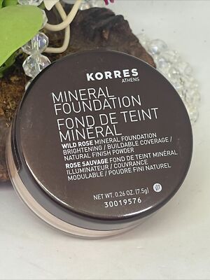 Korres Wild Rose Mineral Foundation Natural Finish Powder - 3A Cool Beige - New