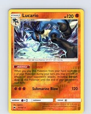 Pokemon TCG Lucario S&M Burning Shadows 71/147 Reverse Holo Rare Card NM