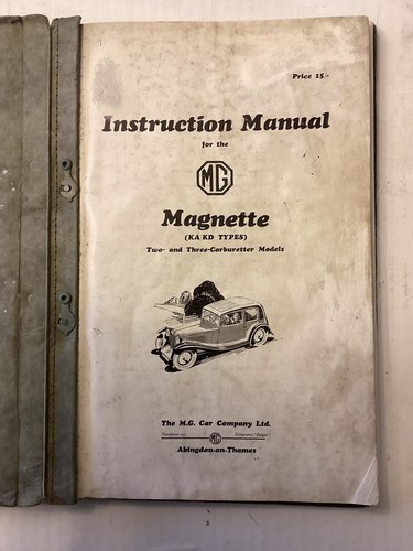 1931 MG Midget Sports Coupe Instruction Manual/ Uber Rare/Very Good Condition! - Picture 2 of 16