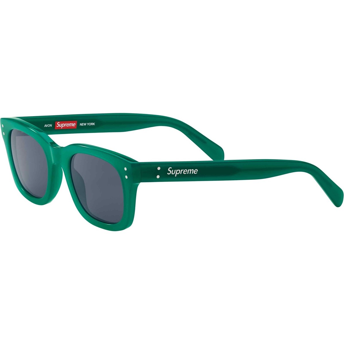 Supreme Avon Sunglasses in Dark Green SS24 Handmade Italian Frames 