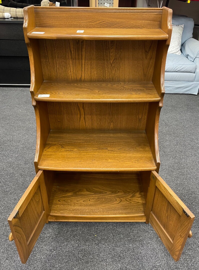 ERCOL Elm Standing Open Waterfall Bookcase CS W41 eBay
