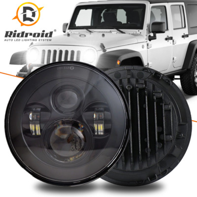7'' Round Led Headlight Hi-Low Beam For Jeep Wrangler JK LJ TJ For Chevy C10 C20