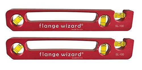 FLANGE WIZARD SL-100 Standard Pocket Levels, 9 in, 3 Vials (2 Pack)