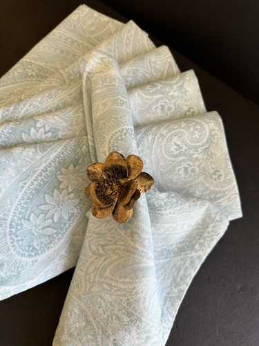 Ralph Lauren Napkins Paisley Aqua Fenton Square 20" Set of 6 Cotton - 第 7/18 張圖片
