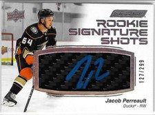 JACOB PERREAULT 2023-24 UD Engrained Rookie Signature Shots Auto /299 Ducks