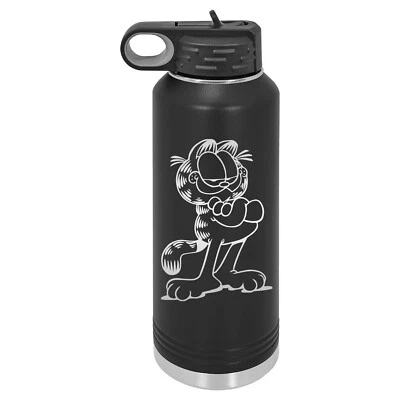 POLAR CAMEL Garfield 40 oz stainless insulated with straw laser engraved water bottle