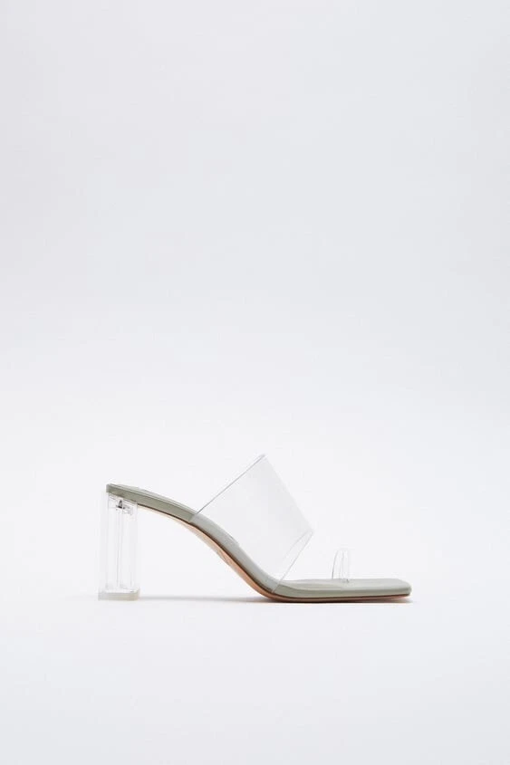 Zara - Vinyl Mules - Transparent - Women