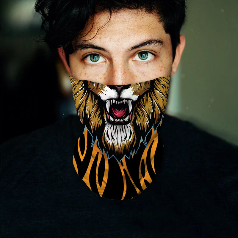Washable Fabric Face Cover Neck Gaiter Lion Face Design Print EU Made - Image 3 of 4