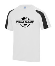 Personalised Custom Kids Contrast Cool T-Shirt Your Name Football Goals Gifts